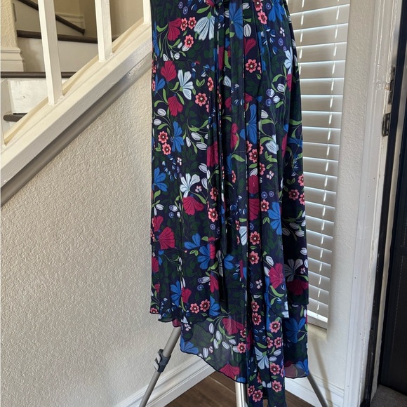 Draper James Blue and Red Puff Sleeve Asymmetrical Sundress - Picture 4 of 14